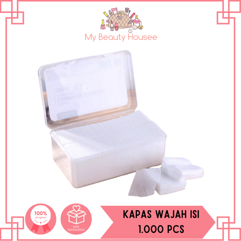 Jual [FREE BOX] KAPAS WAJAH ISI 1000 PCS - SUPER SOFT FACIAL COTTON PAD ...