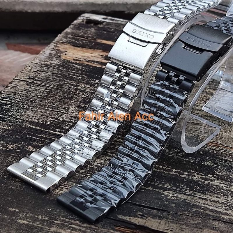 Jual TALI JAM RANTAI LURUS SEIKO 20MM 22MM STRAP STAINLESS STEEL RATA ...