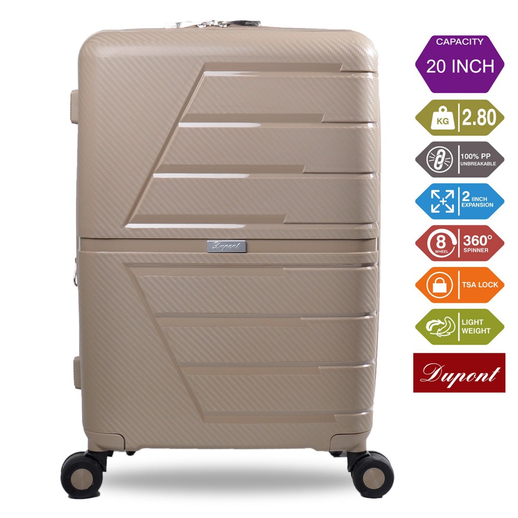Jual Dupont Koper Hardcase PP Anti Theft Zipper dan Expander dan TSA ...