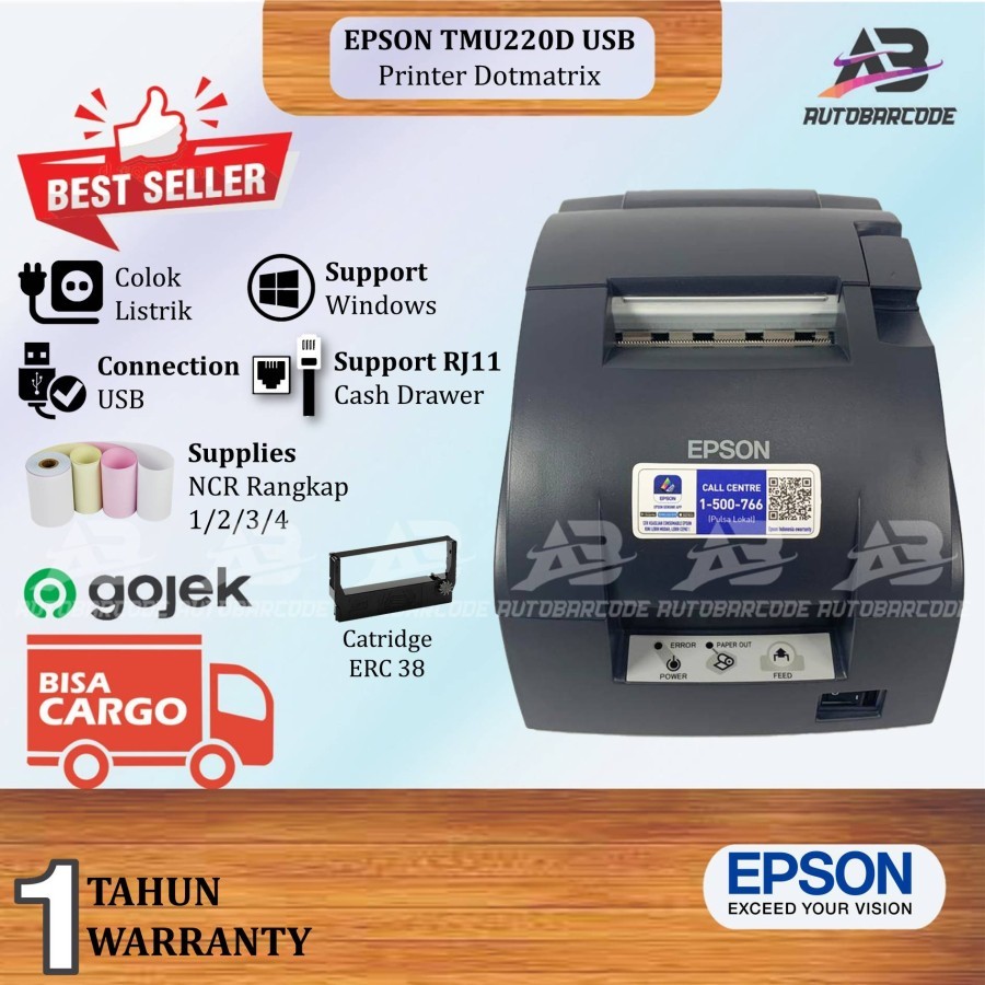 Jual Epson Tmu 220d Original Printer Kasir Dot Matrix Kertas Rangkap Ncr Minimarket Tmu220d 4233