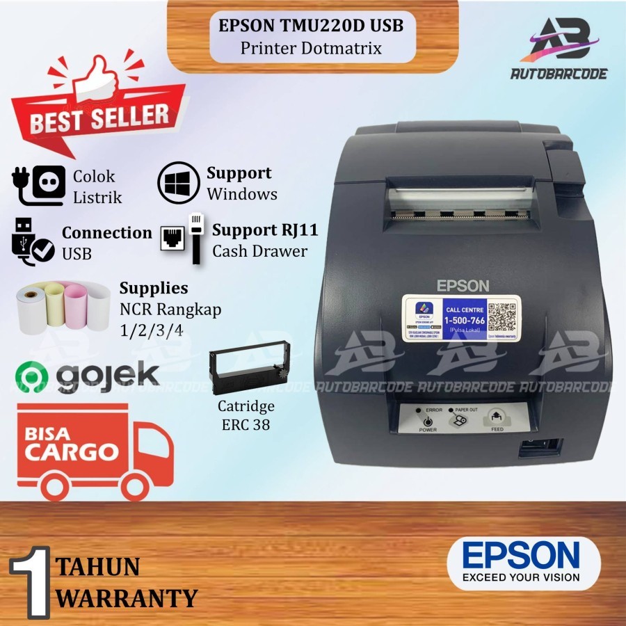 Jual EPSON TMU220D Original Printer Kasir Dot Matrix Kertas Rangkap