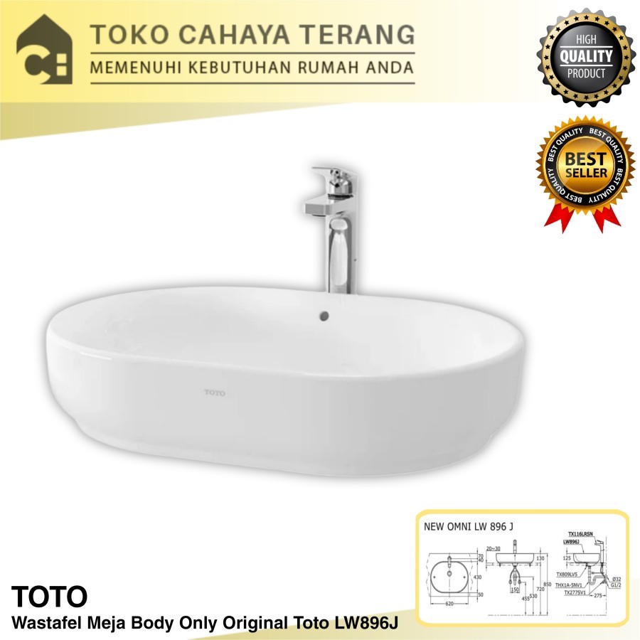 Jual Wastafel Meja Oval Toto Lw J Body Only Wastafel Cuci Tangan Toto Shopee Indonesia