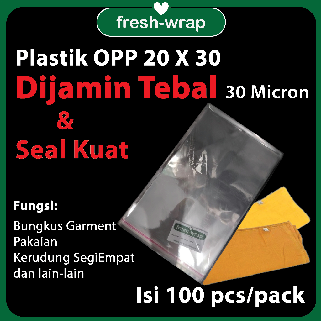 Jual Plastik Opp Tebal 20x30 30 Micron 05 Seal Lem Bungkus Garmen Kerudung Shopee Indonesia 9918