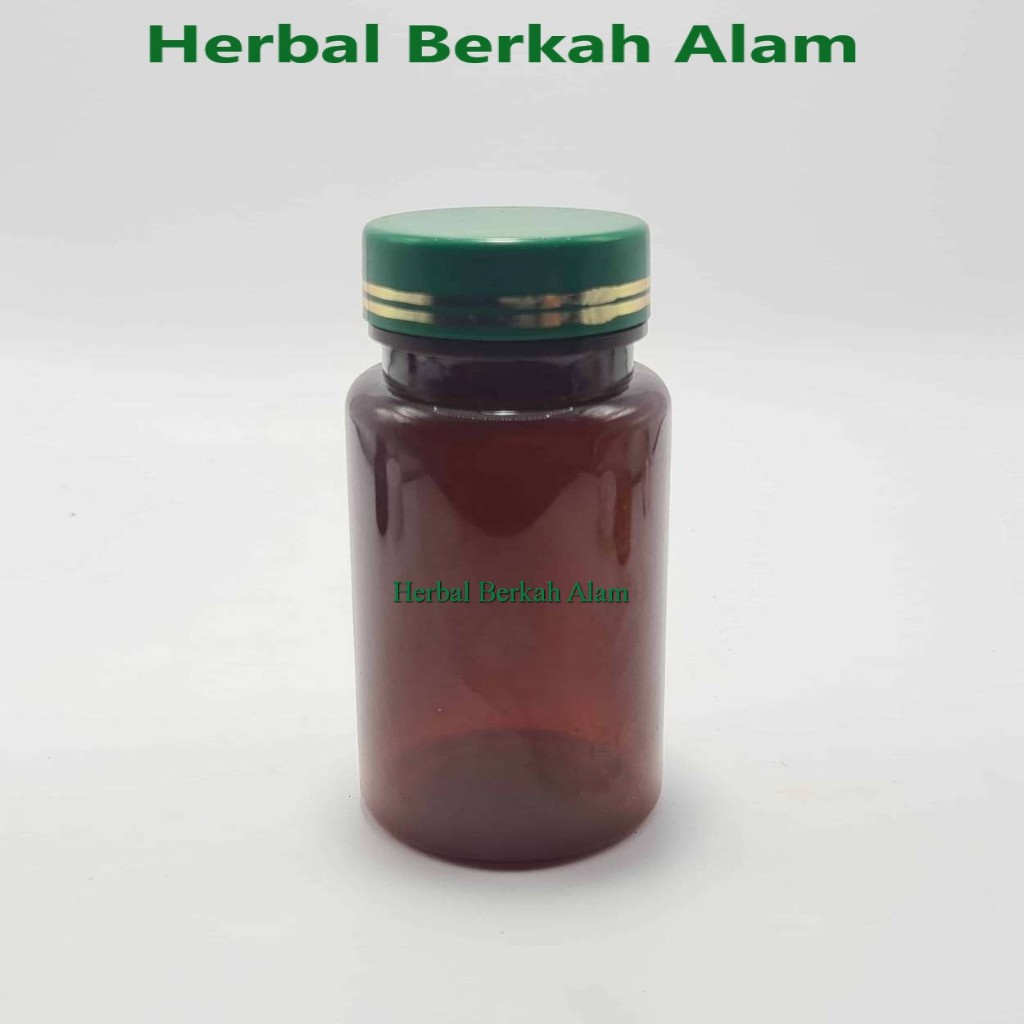 Jual Botol Obat 120 ml Coklat Tutup Hijau List Line Emas / Botol Obat ...