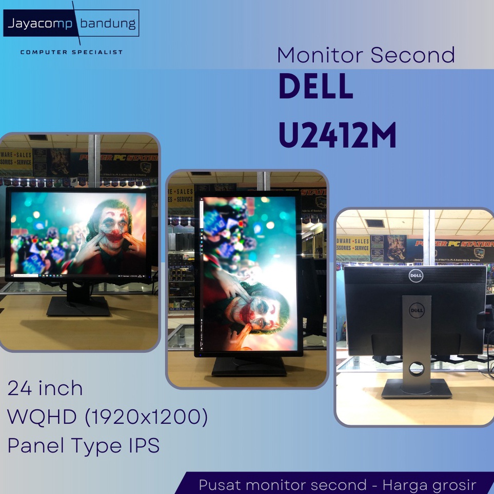 Jual KODE W67V Monitor LED 24 inch Dell Ultrasharp U2412M IPS Second ...