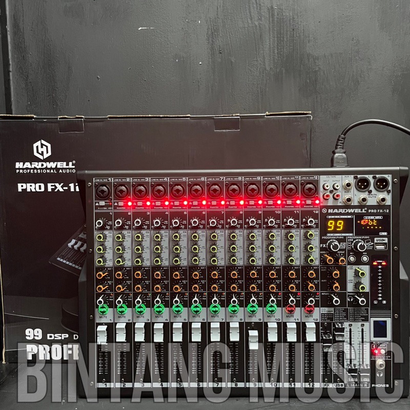 Jual mixer audio 12 channel hardwell pro fx12 original mixer hardwell ...