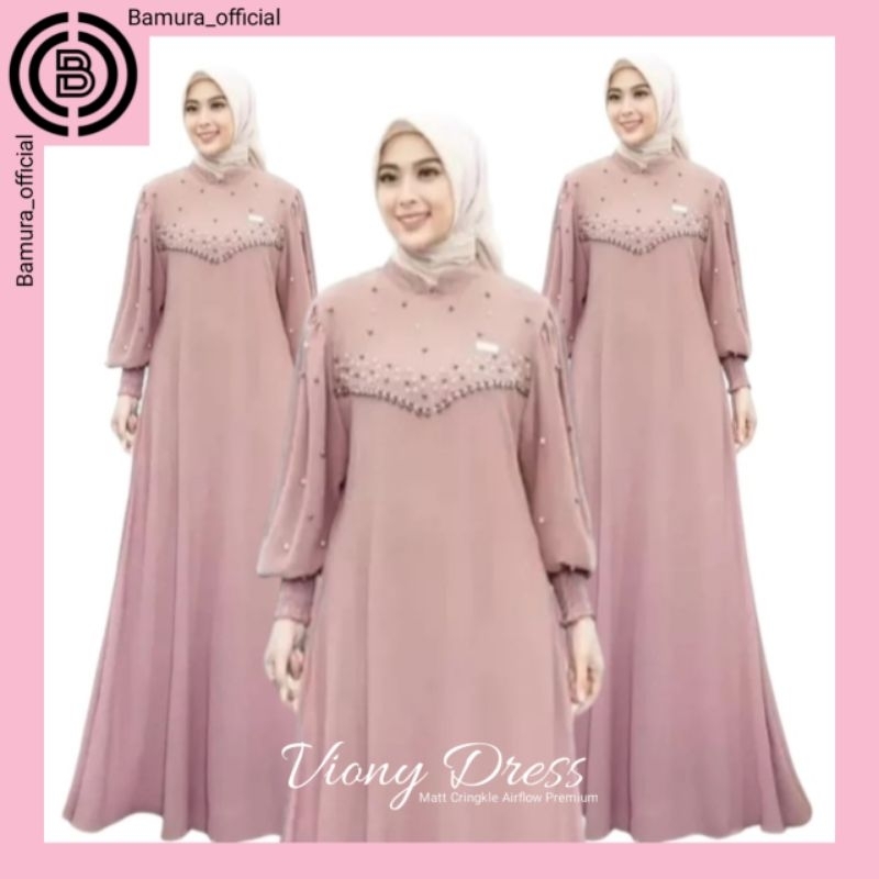 Jual Model Gamis Simple Elegan Gamis Cringkle Premium Viony Firlya