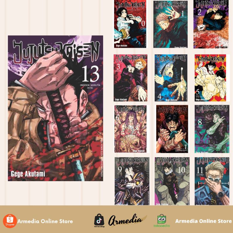 Jujutsu Kaisen vol.0-14 set Gege Akutami Japanese edition comics manga  book[New]