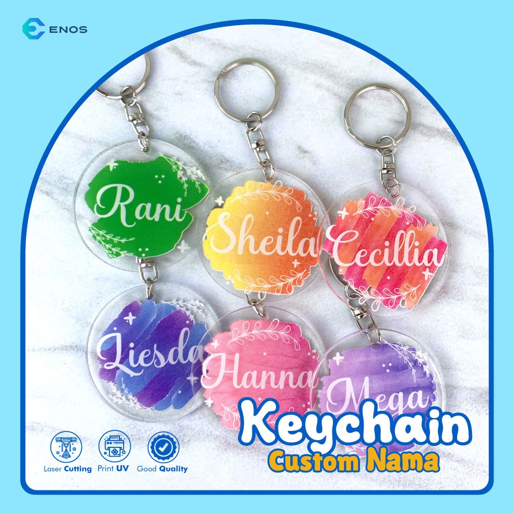 Jual Gantungan Kunci Custom Nama Aesthetic Print Uv Ganci Custom Keychain Custom Shopee 6125