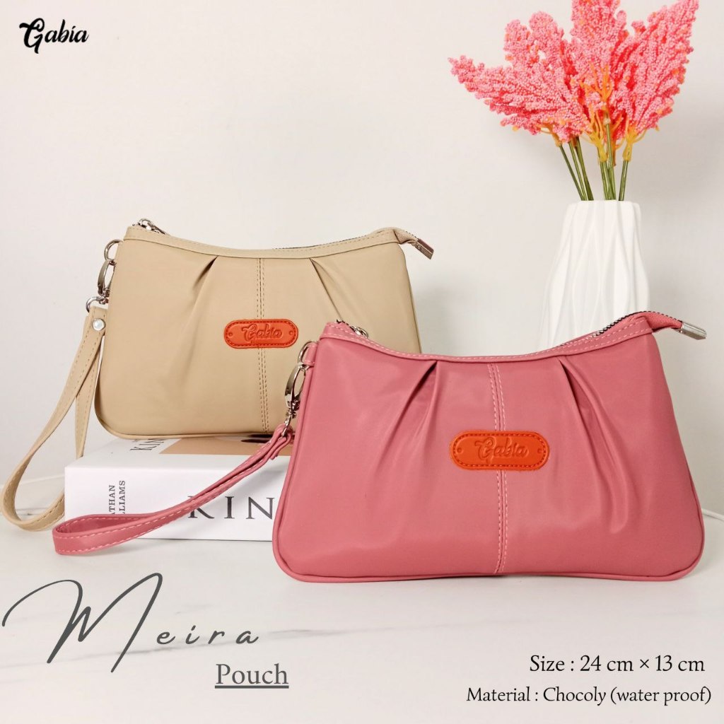 Jual Pouch Simpel Wanita Waterproof Anti Air dengan Warna Polos Ruang ...