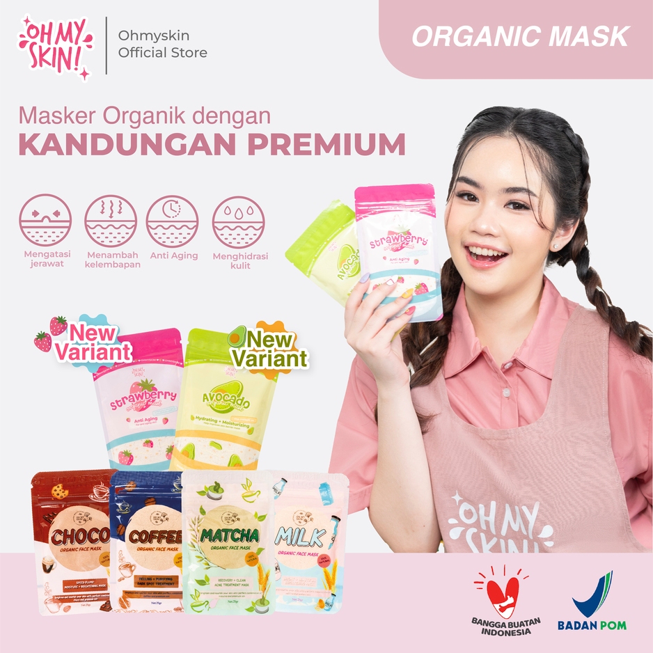 Jual Oh My Skin Masker Wajah Organik Bpom Fullsize 65gr Matcha Milk