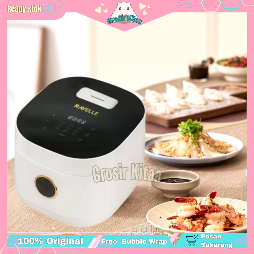 Jual Ricecooker Digital Ravelle 3L - Rice Cooker Low Carbo Rice Ceramic ...