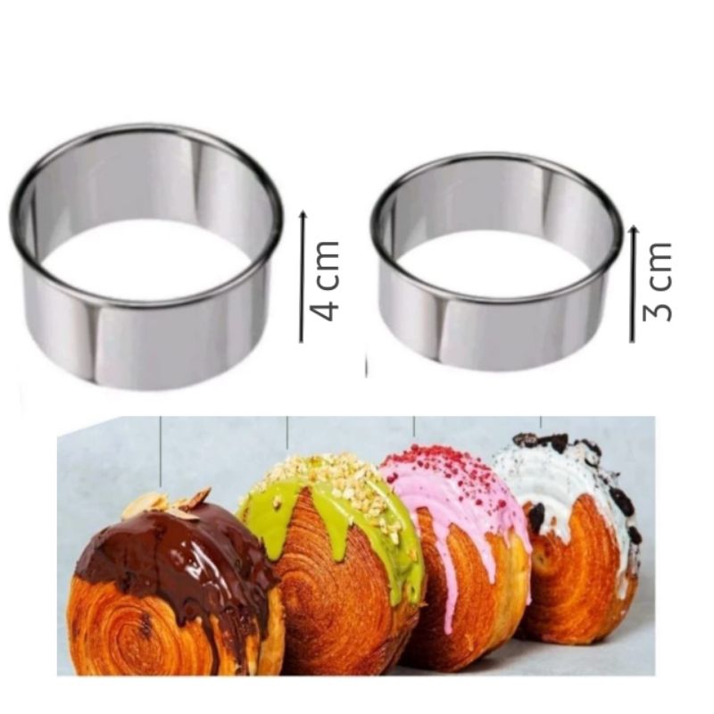 Jual 12 pc ring roti bulat / ring burger/ ring cutter stainlees uk 2/3 ...