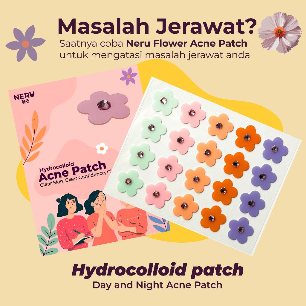 Jual Neru Flower Acne Patch Hydrocolloid Pearl Premium Pimple Patch