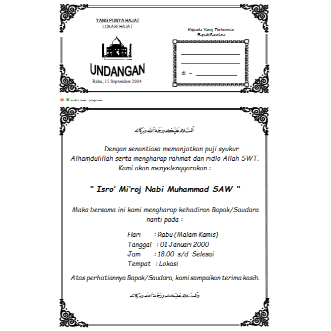 Jual file pdf & docx undangan walimatul khitan ursy pernikahan tahlil