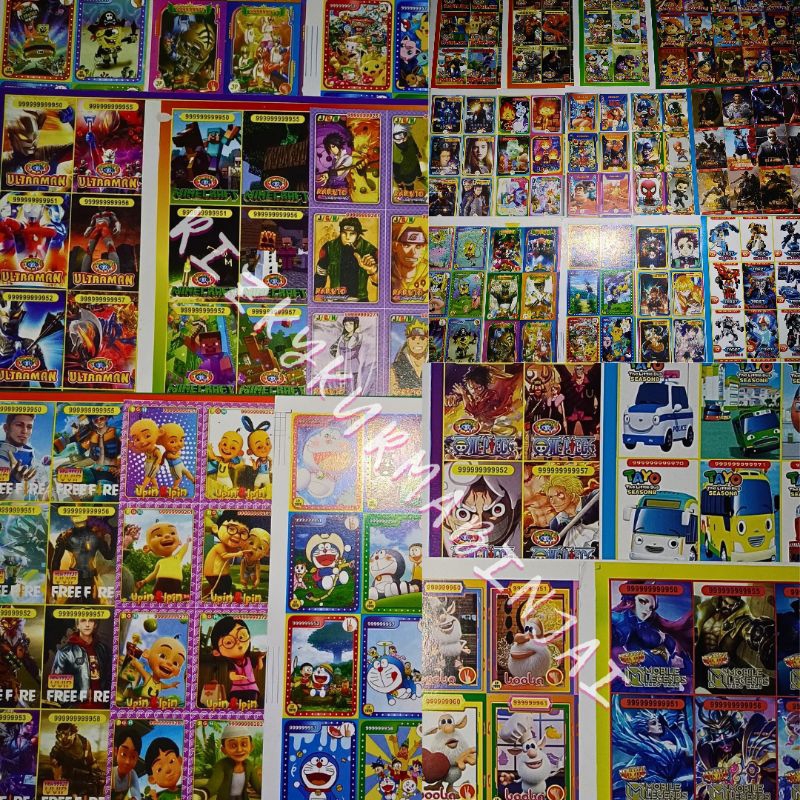 Jual Kartu Gambaran Poster Besar 50 Kolom karakter Mainan Anak