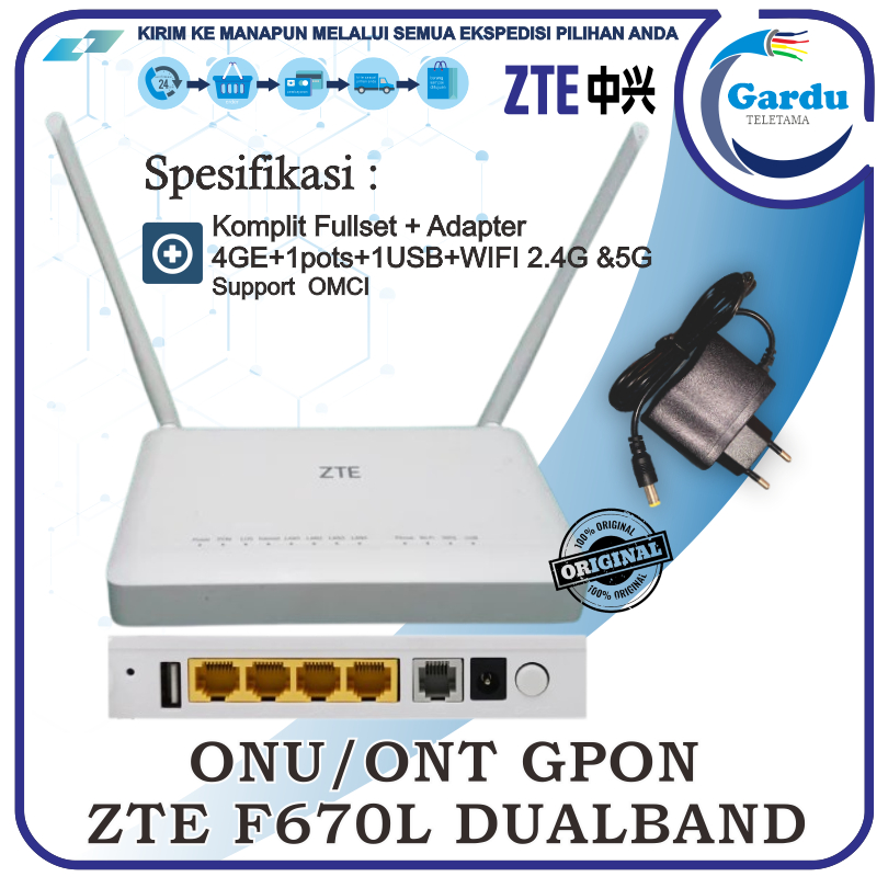 Jual Modem FTTH Wireless WIFI ZTE ZXHN F670L ONT Dual Band Gigabit GPON OMCI Shopee Indonesia