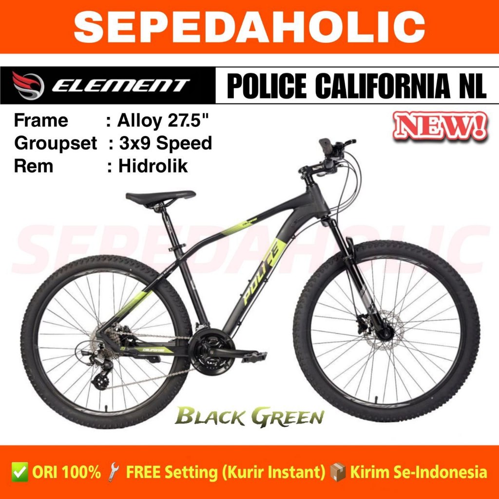 Jual Sepeda Gunung MTB ELEMENT POLICE CALIFORNIA NL 27.5 Alloy 27 Speed ...