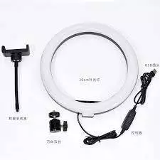 LAMPU RINGLIGHT 26 Cm Ring Fill Light RingSelfie 26cm Make Up Vlog Lengkap Holder HP BallHead