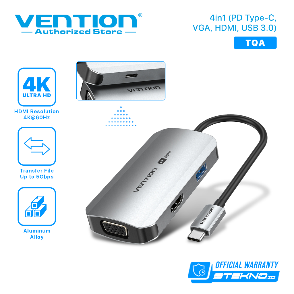 Vention Multiport USB Hub Type C to HDMI VGA RJ45 USB PD