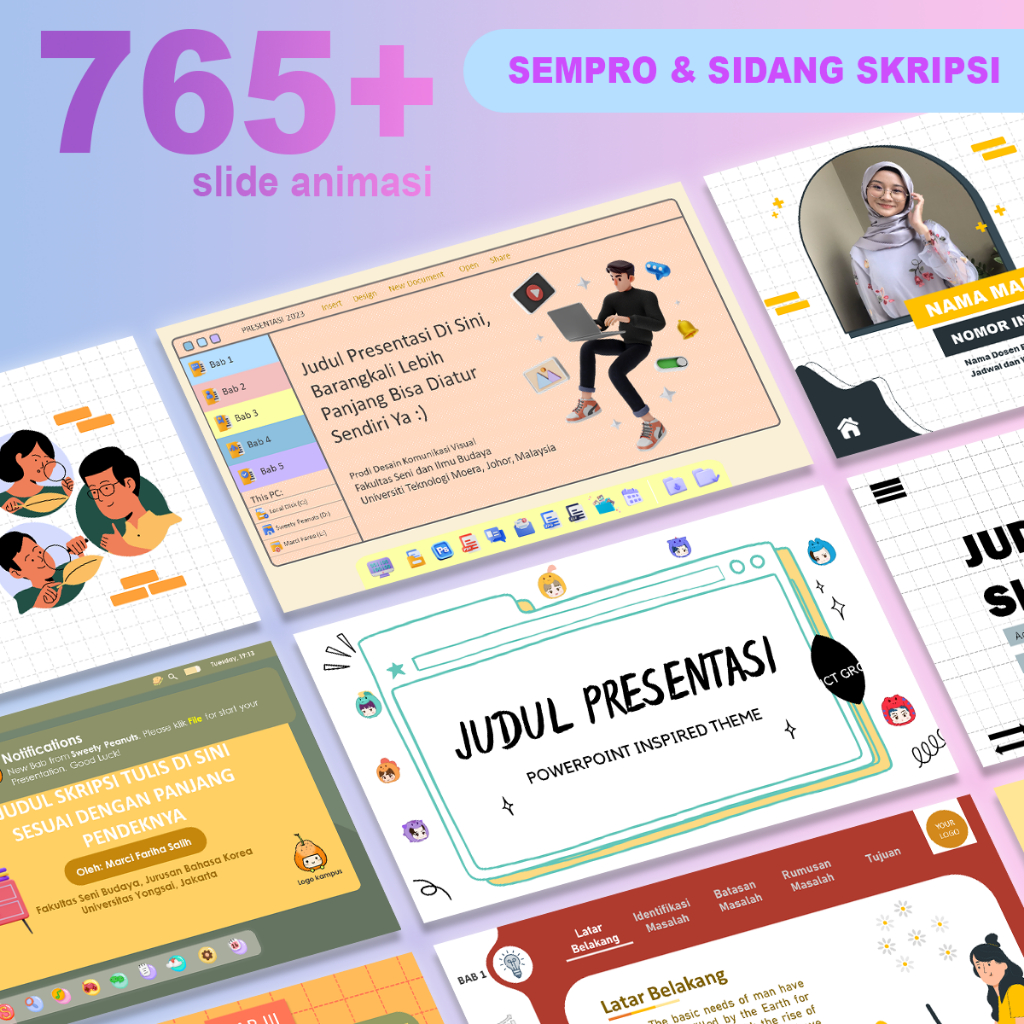 Jual 765+ Slide Presentasi PPT Sempro & PPT Sidang Skripsi Bergerak
