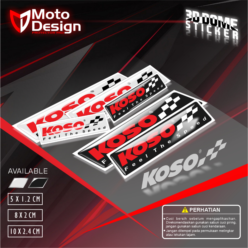 Jual Stiker Timbul Emblem 3D Koso Hitam Putih | Shopee Indonesia