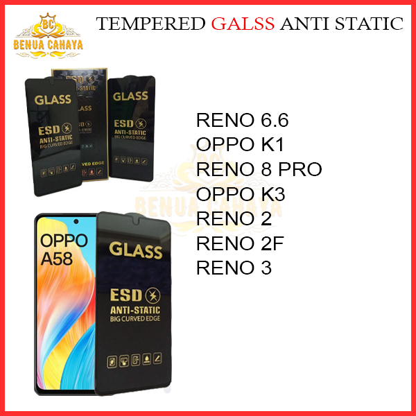 Jual BC TEMPERED GLASS ANTI STATIC OPPO RENO 2 / 2F / RENO 3 / RENO 6.6 ...