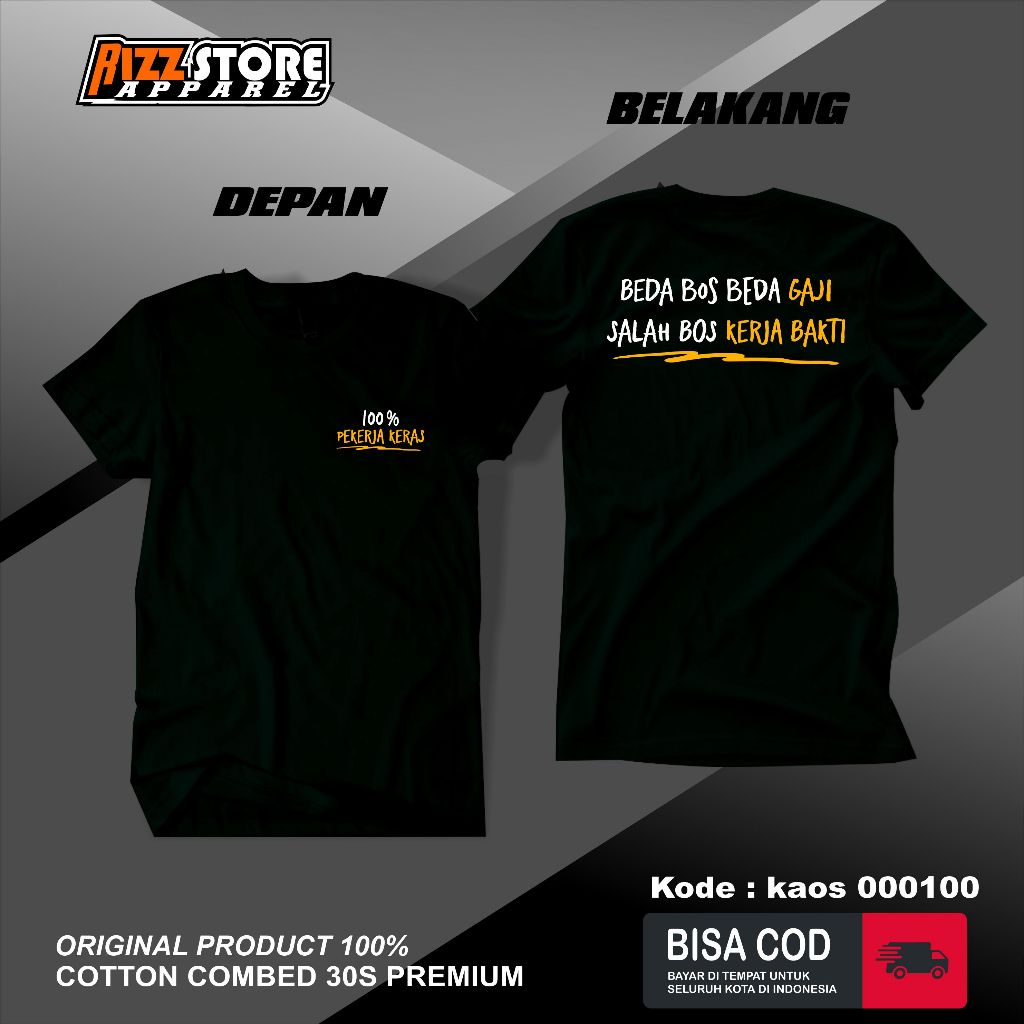 Jual Tshirt Baju Kaos Kata Kata Beda Bos Beda Gaji Salah Bos Kerja Bakti Kaos Distro Pria