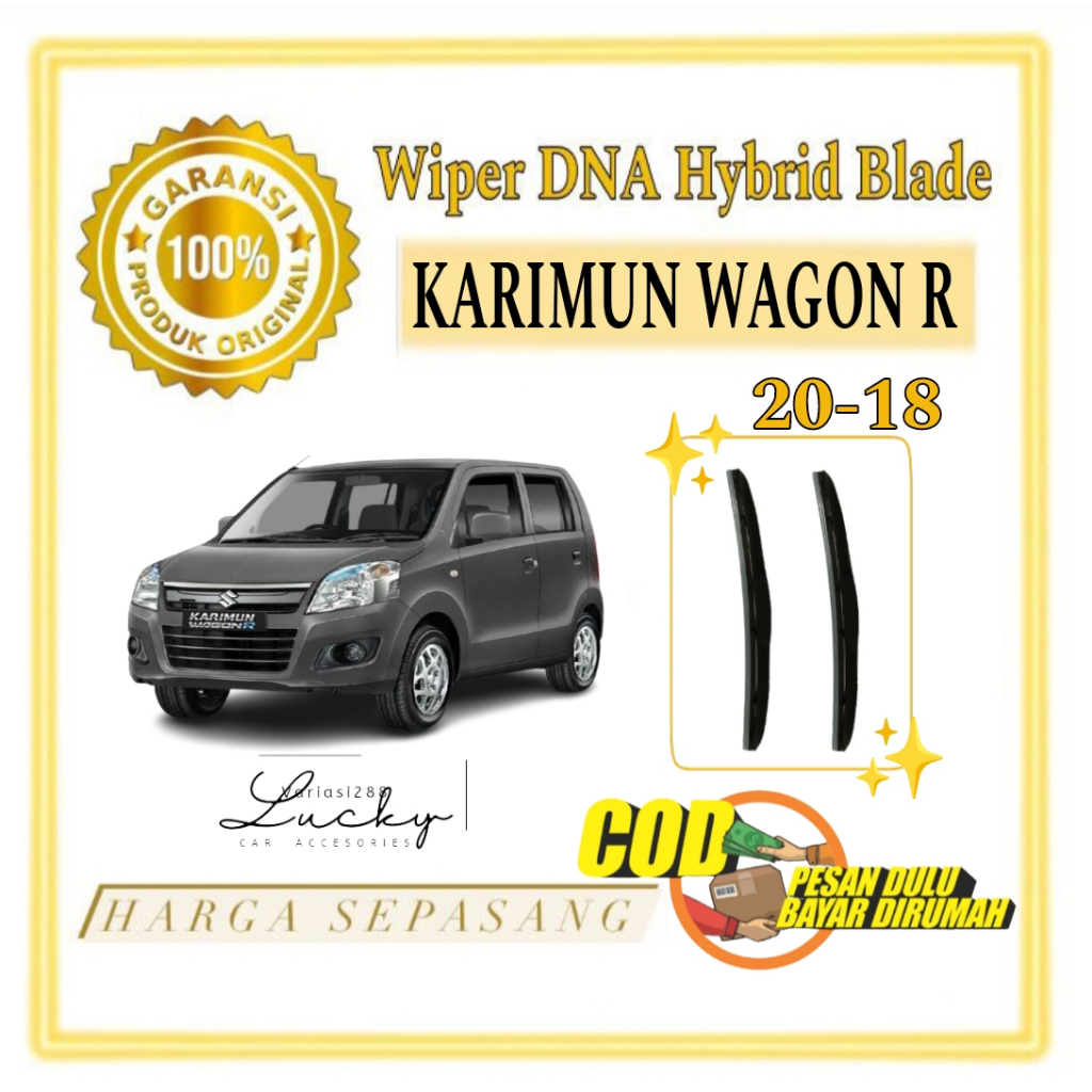 Jual Wiper DNA Hybrid Blade Series Mobil Karimun Wagon R Ukuran 20 18 ...