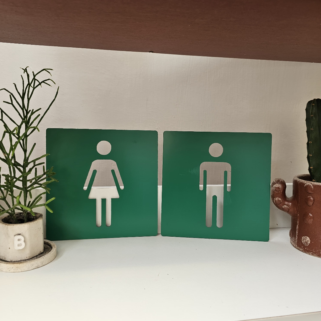 Jual Papan Tanda Toilet Pria & Wanita| Toilet Sign| Bahan ACP Tempel ...