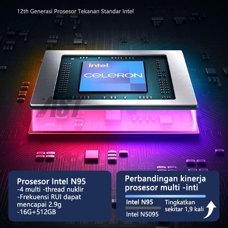 Jual [Baru]Laptop slim 16inch Intel N95 Ram16G+512GB SSD ungu/hitam ...