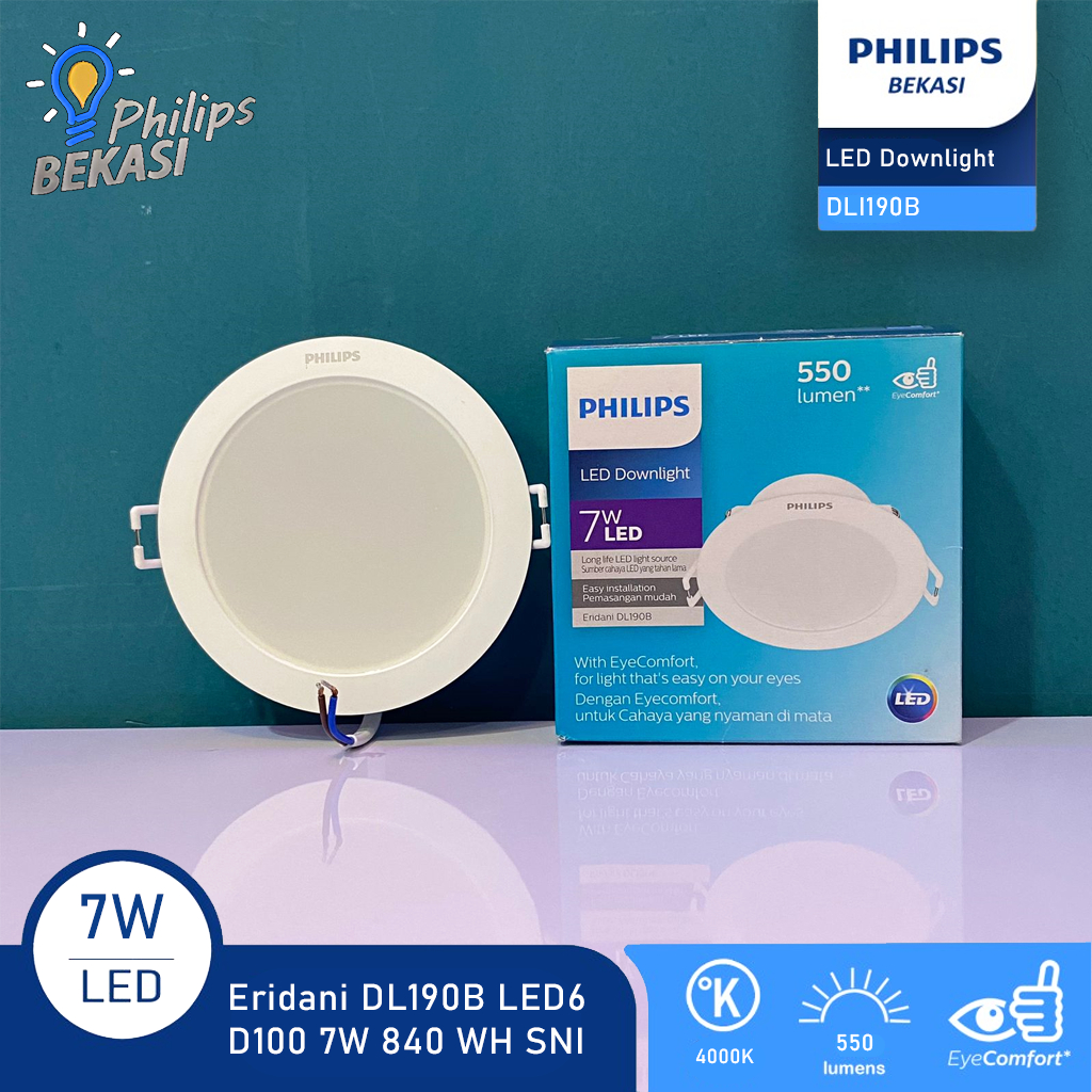 Jual Lampu Downlight Philips Eridani Dl190b Led6 D100 7w 840 Wh Sni Shopee Indonesia 0074