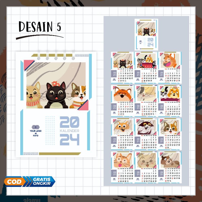 Jual Kalender mini 2024 Aestetik Desain | Shopee Indonesia
