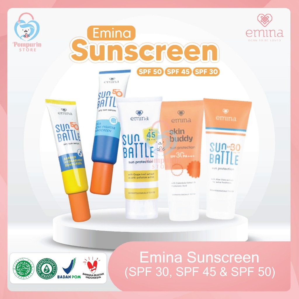 Jual Emina Sun Battle SPF30 60mL (Sun Protection) / Sun Battle SPF 45