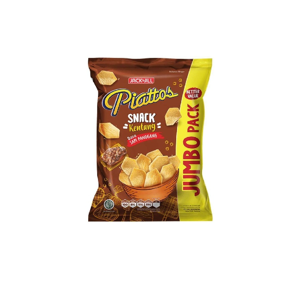 Jual Piattos Snack Kentang Sapi Panggang Kemasan Jumbo 120 gr | Shopee ...