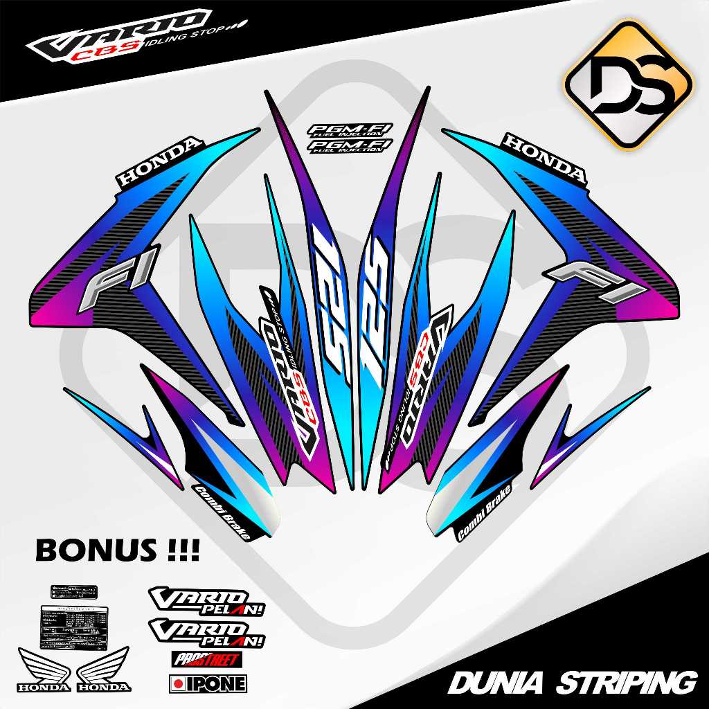 Jual STRIPING STICKER STOCK DECAL VARIASI HONDA VARIO 125 CBS TECHO ...