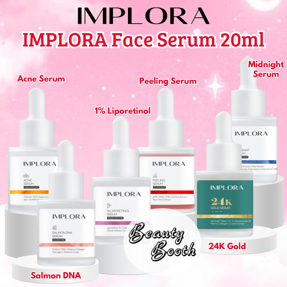 Jual IMPLORA Face Serum | Serum Wajah 20ml | Acne | Midnight | Luminous ...