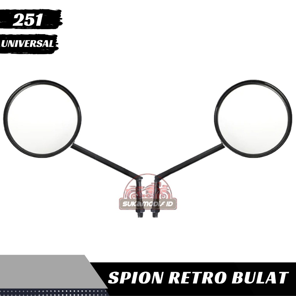 Jual Tahan Lama Spion Bulat Klasik Cembung Tangkai X1 Vespa Mini Chrome ...