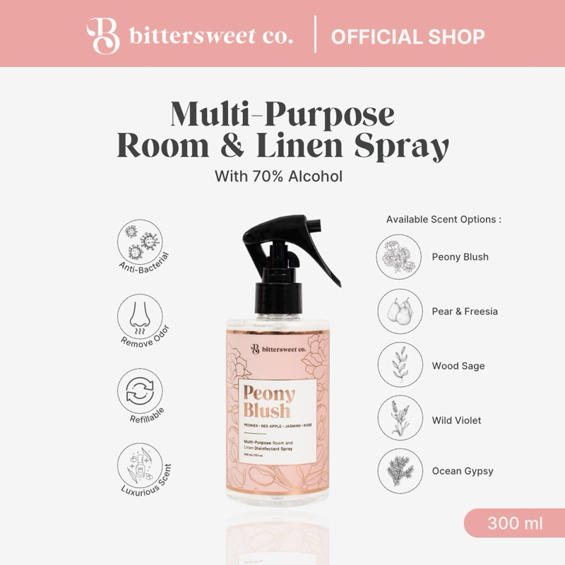 Jual BITTERSWEET CO Multi Purpose Room & Linen Spray 300ml Shopee