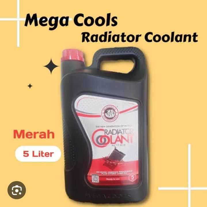 Jual AIR RADIATOR COOLANT MEGACOOLS MERAH 5 L Original Resmi | Shopee ...