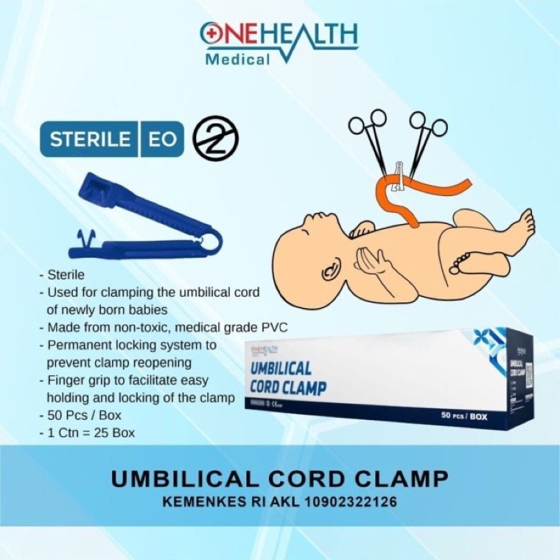 Jual Onehealth Umbilical Cord Clamp Per Box isi 50 pcs | Penjepit Tali