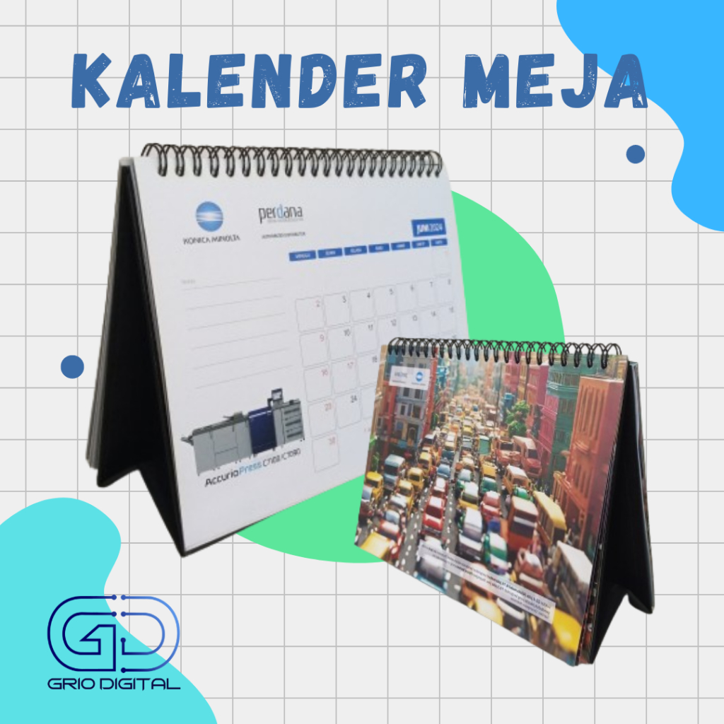 Jual Cetak Kalender Meja Duduk A5 Spiral Custom Rangka Hitam 6 7 12 ...