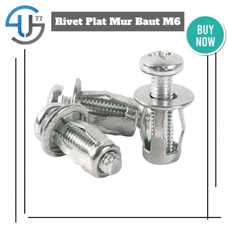 Jual US115 Rivet Plat Metal Mur Baut Drat Sekrup Fisher M6 Skrup By ...