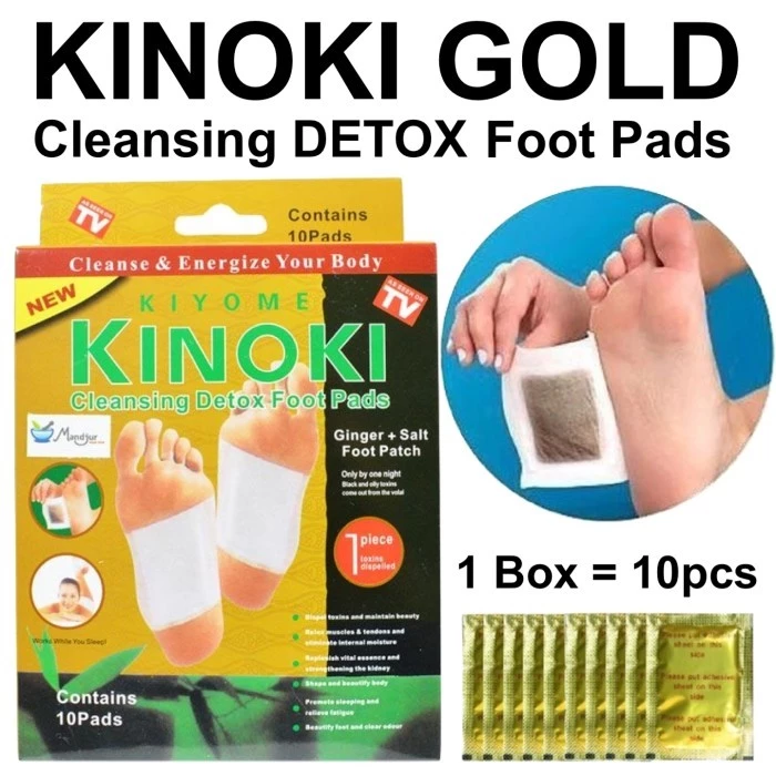[1 Box Isi 10 Pcs] Kinoki Koyo Herbal Kaki Ampuh Buang Racun Kinoki Gold Detox | AutoStock
