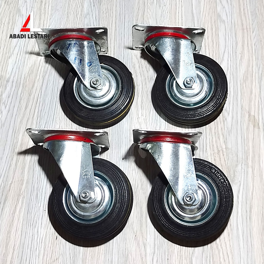 Jual RODA TROLI 4 INCH / RODA KARET ETALASSE GEROBAK 4 INCH | Shopee ...