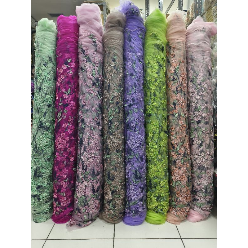 Jual BAHAN KAIN SOFT TULE BUNGA GARDEN TILE GARDEN BUNGA | Shopee Indonesia