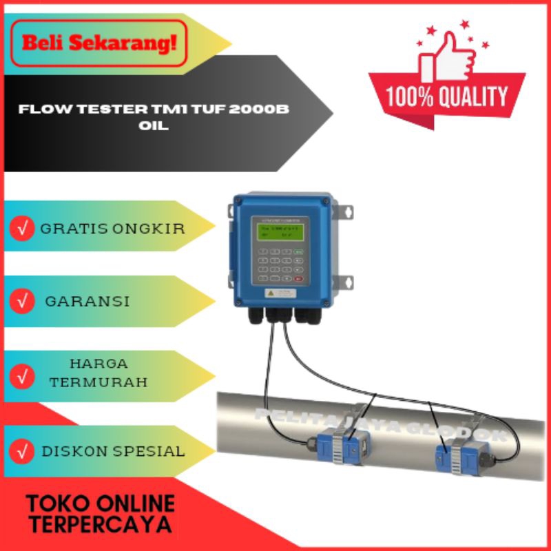 Jual Ultrasonic Flow Meter 50-700mmTUF2000B Flow Tester TM1 TUF 2000B ...