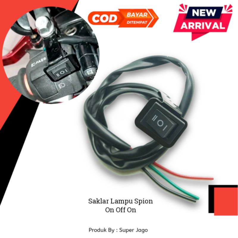 Jual COD Switch Saklar Lampu On Off On 3 Kabel Saklar Hazard Saklar D2 ...