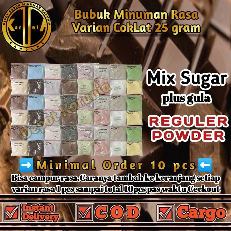 Jual Bubuk Minuman Rasa 25gr Varian Coklat Reguler Serbuk Minuman Rasa ...