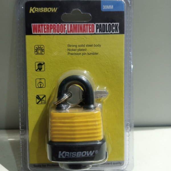 Jual Jual Krisbow Gembok Anti Air Short Beam 30 mm -kuning/PADLOCK ...
